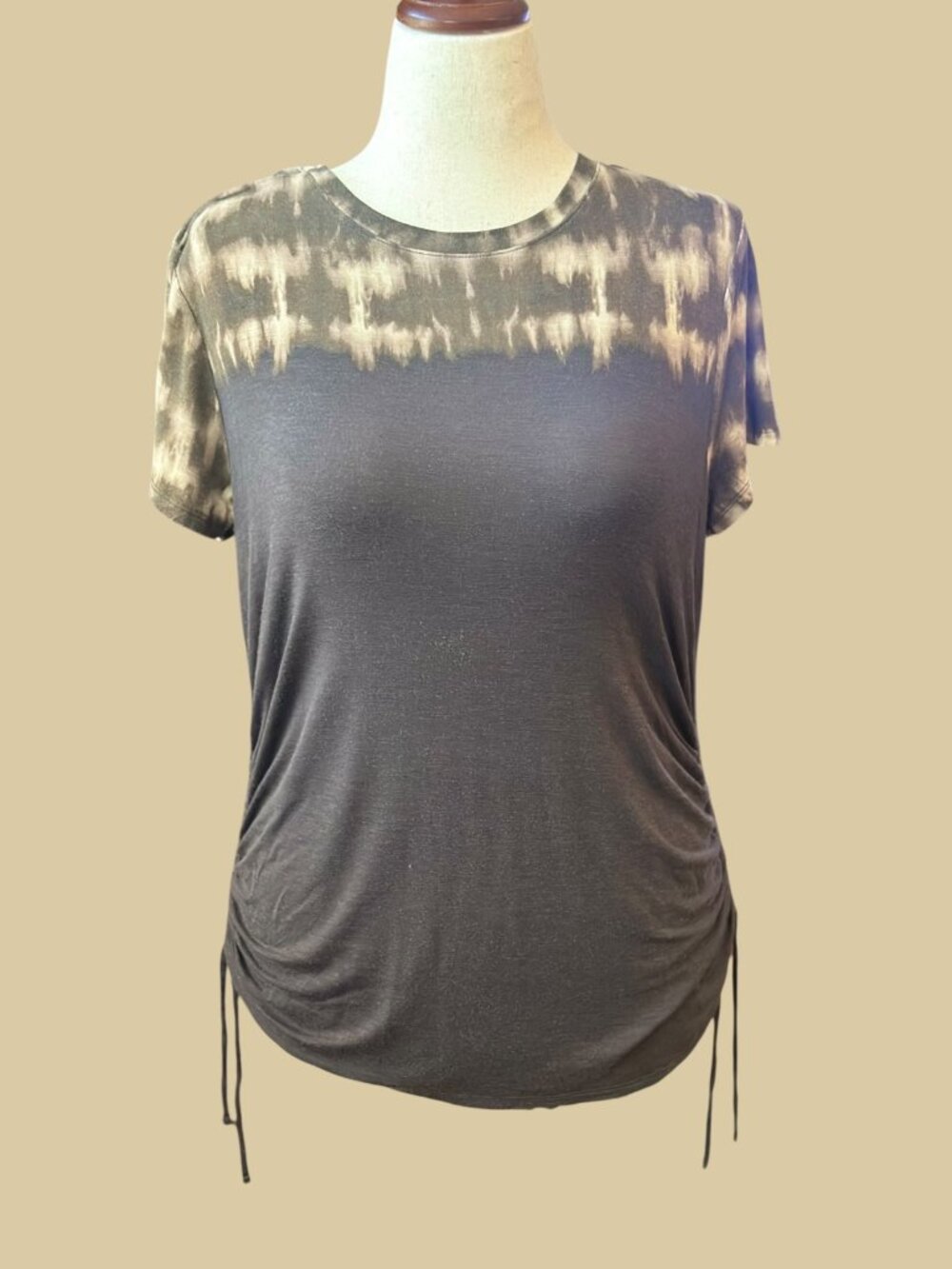 Simply Vera Vera Wang Tie Dye Ruched Tee Size L